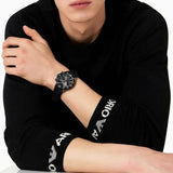Emporio Armani Diver Chronograph Black Dial Black Silicon Strap Watch For Men - AR11515 Authentic Buy Shop Now