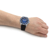 Emporio Armani Diver Three-Hand Quartz Blue Dial Blue Leather Strap Watch For Men - AR11516 Authentic Buy Shop Now