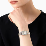 Emporio Armani Gianni T Bar White Mother Of Pearl Dial Two Tone Steel Strap Watch For Women - AR11519 Authentic Buy Shop Now