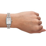 Emporio Armani Gianni T Bar White Mother Of Pearl Dial Two Tone Steel Strap Watch For Women - AR11519 Authentic Buy Shop Now