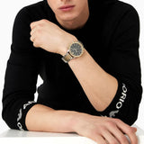 Emporio Armani Analog Chronograph Black Dial Two Tone Steel Strap Watch For Men - AR11521 Authentic Buy Shop Now