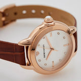Emporio Armani Mia Quartz Silver Dial Brown Leather Strap Watch For Women - AR11525 Authentic Buy Shop Now