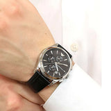 Emporio Armani Paolo Chronograph Black Dial Black Leather Strap Watch For Men - AR11530 Authentic Buy Shop Now