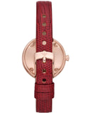 Emporio Armani Two-Hand Analog White Dial Red Leather Strap Watch For Women - AR11532 Authentic Buy Shop Now