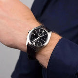 Emporio Armani Claudio Chronograph Black Dial Black Leather Strap Watch For Men - AR11542 Authentic Buy Shop Now
