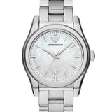 Emporio Armani Valeria Quartz Mother of Pearl Dial Silver Steel Strap Watch For Women - AR11030 Authentic Buy Shop Now