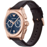 Emporio Armani Federico Chronograph Blue Dial Brown Leather Strap Watch For Men - AR11563 Authentic Buy Shop Now