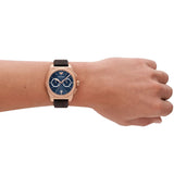 Emporio Armani Federico Chronograph Blue Dial Brown Leather Strap Watch For Men - AR11563 Authentic Buy Shop Now