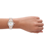 Emporio Armani Three Hand Quartz Mother of Pearl Dial Two Tone Steel Strap Watch For Women - AR11569 Authentic Buy Shop Now
