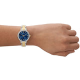 Emporio Armani Cleo Blue Dial Two Tone Steel Strap Watch for Women - AR11576 Authentic Buy Shop Now