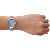 Emporio Armani Cleo Sunray Blue Dial Silver Steel Strap Watch for Women - AR11585 Authentic Buy Shop Now