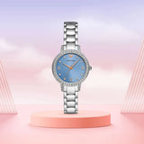 Emporio Armani Cleo Sunray Blue Dial Silver Steel Strap Watch for Women - AR11585 Authentic Buy Shop Now