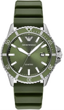 Emporio Armani World Explorer Green Dial Green Silicone Strap Watch for Men - AR11638 Authentic Buy Shop Now