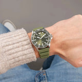 Emporio Armani World Explorer Green Dial Green Silicone Strap Watch for Men - AR11638 Authentic Buy Shop Now