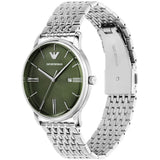 Emporio Armani Minimalist Green Dial Silver Steel Strap Watch for Men - AR11644 Authentic Buy Shop Now
