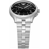 Emporio Armani Ruggero Chronograph Black Dial Silver Steel Strap Watch for Men - AR11691 Authentic Buy Shop Now