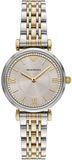 Emporio Armani Gianni T-Bar Beige Dial Two Tone Steel Strap Watch for Women - AR11702 Authentic Buy Shop Now