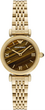 Emporio Armani Gianni T-Bar Brown Dial Gold Steel Strap Watch for Women - AR11703 Authentic Buy Shop Now