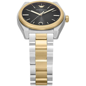 Emporio Armani Antonio Black Dial Two Tone Steel Strap Watch for Men - AR11715 Authentic Buy Shop Now