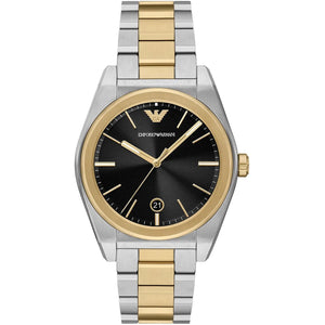 Emporio Armani Antonio Black Dial Two Tone Steel Strap Watch for Men - AR11715 Authentic Buy Shop Now
