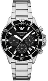 Emporio Armani World Explorer Black Dial Silver Steel Strap Watch for Men - AR11739 Authentic Buy Shop Now