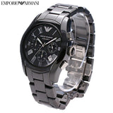 Emporio Armani Valente Chronograph Black Dial Black Ceramic Strap Watch For Men - AR1400 Authentic Buy Shop Now