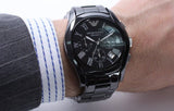 Emporio Armani Valente Chronograph Black Dial Black Ceramic Strap Watch For Men - AR1400 Authentic Buy Shop Now