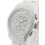 Emporio Armani Chronograph Ceramic White Dial Watch For Women - AR1403 Authentic Buy Shop Now