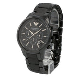 Emporio Armani Ceramica Chronograph Black Dial Black Steel Strap Watch For Men - AR1451 Authentic Buy Shop Now