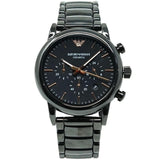 Emporio Armani Luigi Ceramic Chronograph Black Dial Black Strap Watch For Men - AR1509 Authentic Buy Shop Now