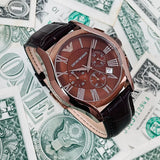 Emporio Armani Valente Classic Brown Dial Brown Leather Strap Watch For Men - AR1609 Authentic Buy Shop Now