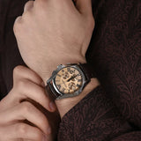 Emporio Armani Valente Chronograph Amber Dial Brown Leather Strap Watch For Men - AR1634 Authentic Buy Shop Now