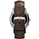Emporio Armani Valente Chronograph Amber Dial Brown Leather Strap Watch For Men - AR1634 Authentic Buy Shop Now