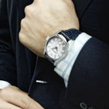 Emporio Armani Valente Quartz Silver Dial Grey Leather Strap Watch For Men - AR1666 Authentic Buy Shop Now