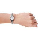 Emporio Armani Gianni T Bar Mother of Pearl Dial Silver Steel Strap Watch For Women - AR1688 Authentic Buy Shop Now