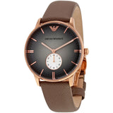 Emporio Armani Gianni Gray Dial Brown Leather Strap Watch for Men - AR1723 Authentic Buy Shop Now