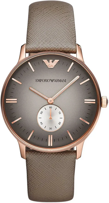 Emporio Armani Gianni Gray Dial Brown Leather Strap Watch for Men - AR1723 Authentic Buy Shop Now