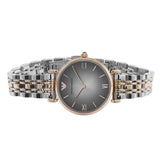 Emporio Armani Gianni T Bar Grey Dial Two Tone Stainless Steel Watch For Women - AR1725 Authentic Buy Shop Now