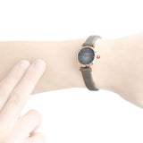 Emporio Armani Gianni T Bar Quartz Gray Dial Gray Leather Strap Watch For Women - AR1727 Authentic Buy Shop Now