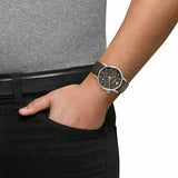 Emporio Armani Classic Chronograph Brown Dial Brown Leather Strap Watch For Men - AR1734 Authentic Buy Shop Now