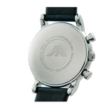 Emporio Armani Luigi Chronograph Blue Dial Black Leather Strap Watch For Men - AR1736 Authentic Buy Shop Now