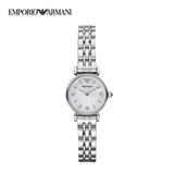 Emporio Armani Gianni T Bar Mother of Pearl Dial Silver Steel Strap Watch For Women - AR1688 Authentic Buy Shop Now