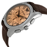 Emporio Armani Valente Chronograph Brown Dial Brown Leather Strap Watch For Men - AR1785 Authentic Buy Shop Now
