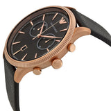 Emporio Armani Alpha Large Chronograph Black Dial Black Leather Strap Watch for Men - AR1792 Authentic Buy Shop Now