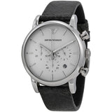 Emporio Armani Luigi Chronograph White Dial Black Leather Strap Watch for Men - AR1810 Authentic Buy Shop Now