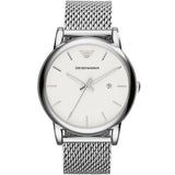 Emporio Armani Luigi White Dial Silver Mesh Strap Watch for Men - AR1812 Authentic Buy Shop Now