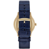 Emporio Armani Alpha Medium Blue Dial Blue Leather Strap Watch for Men - AR1848 Authentic Buy Shop Now