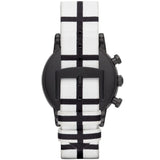 Emporio Armani Luigi Large Chronograph White Dial Two Tone Fabric Strap Watch for Men- AR1859 Authentic Buy Shop Now