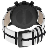 Emporio Armani Luigi Large Chronograph White Dial Two Tone Fabric Strap Watch for Men- AR1859 Authentic Buy Shop Now