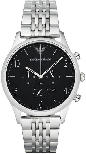 Emporio Armani Beta Chronograph Black Dial Steel Strap Watch For Men - AR1863 Authentic Buy Shop Now